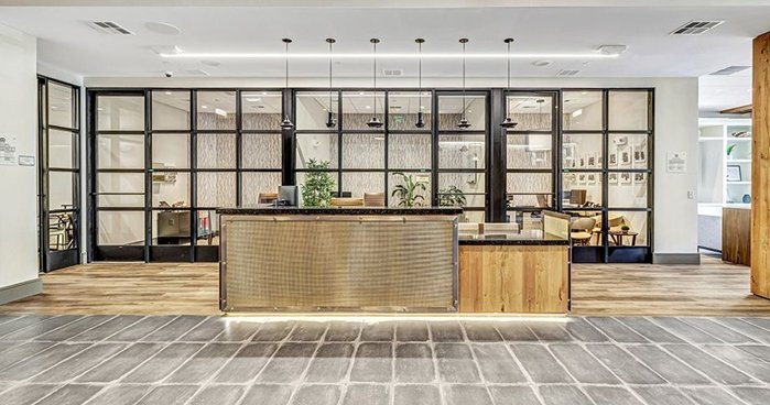 Leasing office and lobby interior